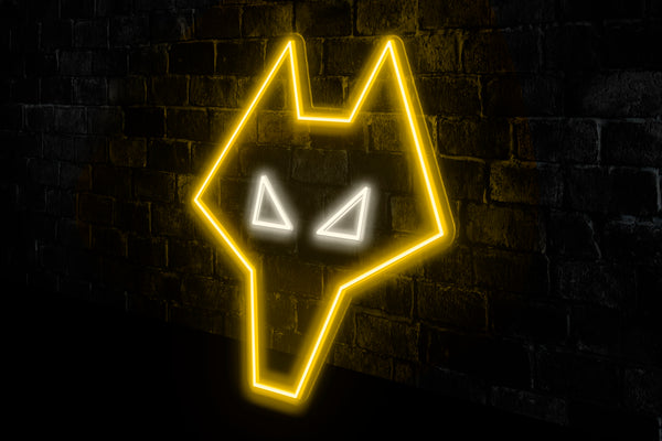 Wolves Simplified Crest - Licensed LED Neon Sign, Wolverhampton Wanderers FC