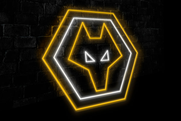 Wolves Crest - Licensed LED Neon Sign, Wolverhampton Wanderers FC