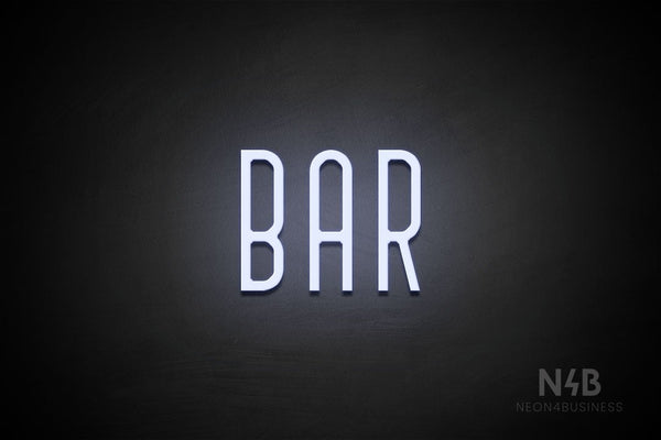 "BAR" (Benjollen font) - LED neon sign