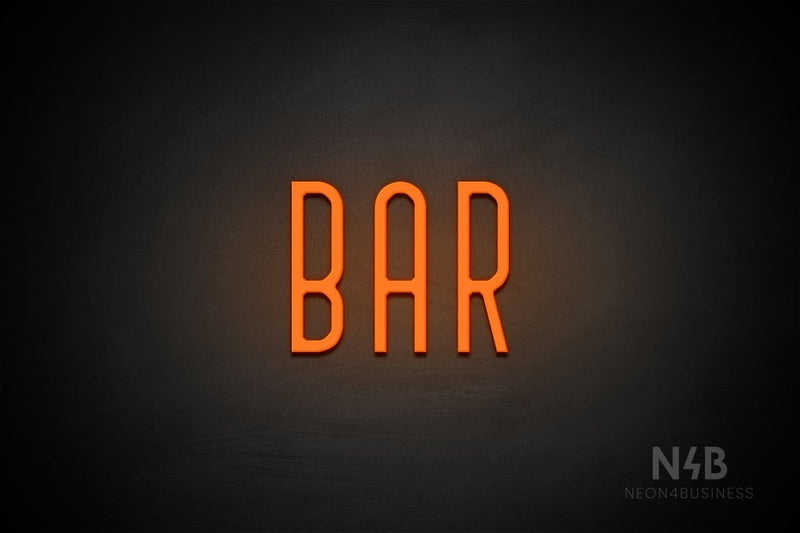 "BAR" (Benjollen font) - LED neon sign